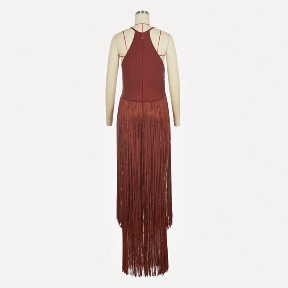 ✨ STUNNING! Bronze Iridescent Fringe Bodycon Dress - Picture 5 of 13